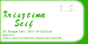 krisztina seif business card